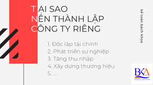 tại sao nên thành lập công ty riêng