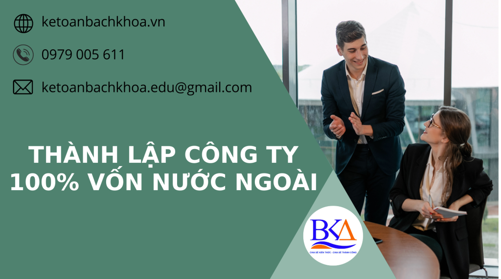 thành lập công ty 100% vốn nước ngoài