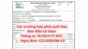 Các trường hợp phải xuất hóa đơn điện tử theo Thông tư 78/2021/TT-BTC Nghị định 123/2020/NĐ-CP