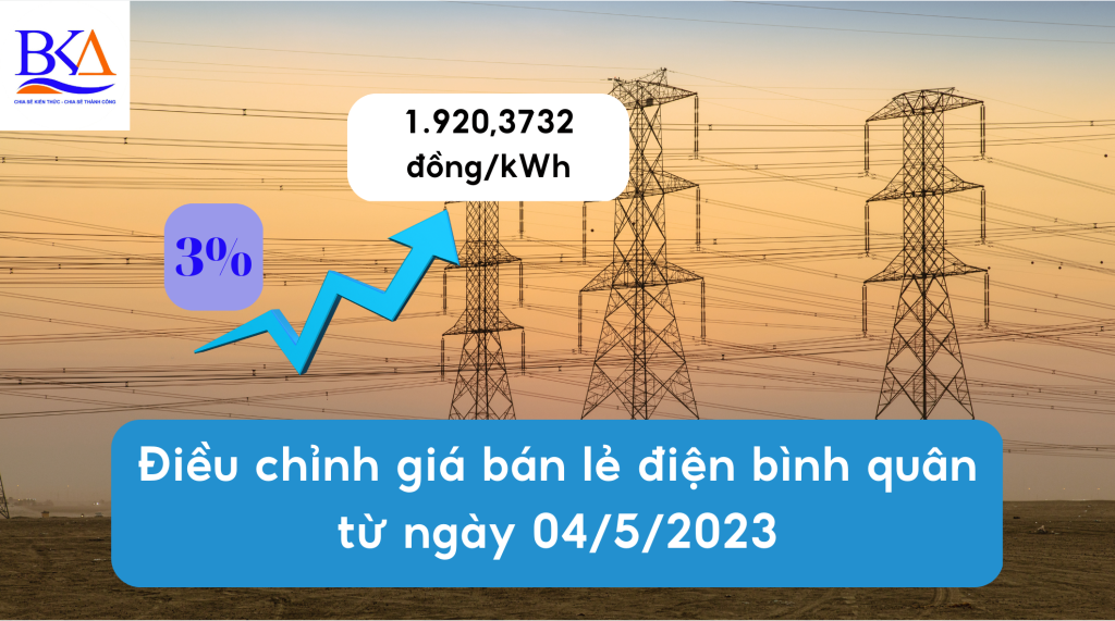 Tăng giá điện bán lẻ bình quân từ ngày 04/5/2023