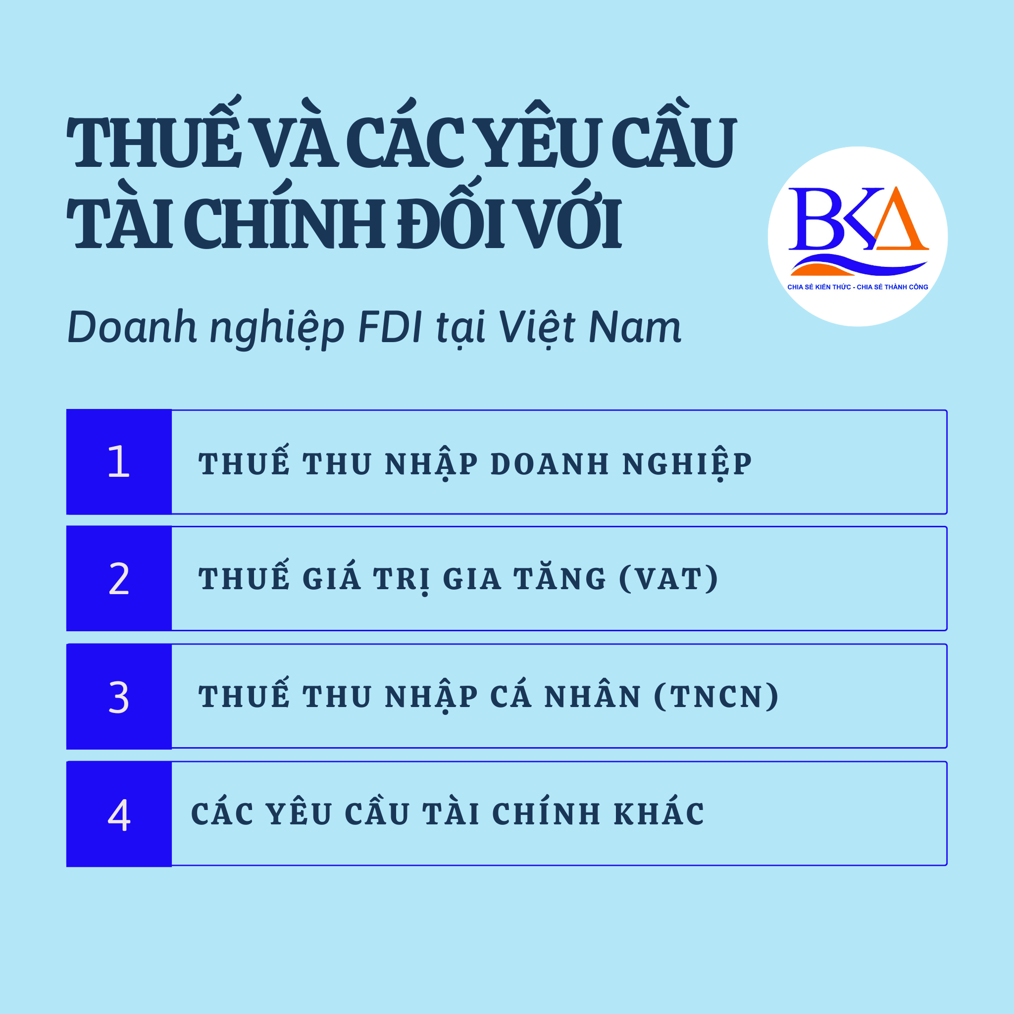Thuế và các yêu cầu tài chính đối với