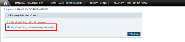 nộp hồ sơ online