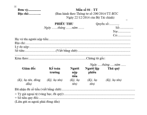 mẫu phiếu thu thông tư 200