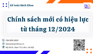 Chính sách mới có hiệu lực từ tháng 122024