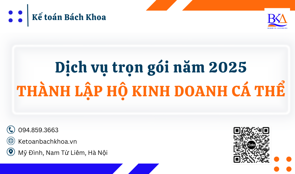 Dịch vụ trọn gói năm 2025 thành lập hộ kinh doanh cá thể
