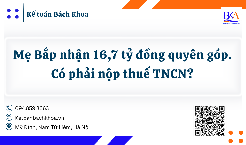 Mẹ Bắp nhận 16,7 tỷ đồng quyên góp: Có phải nộp thuế TNCN?