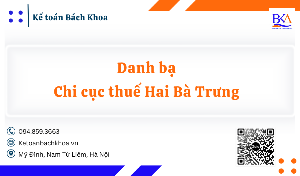 Danh bạ Chi cục thuế Hai Bà Trưng