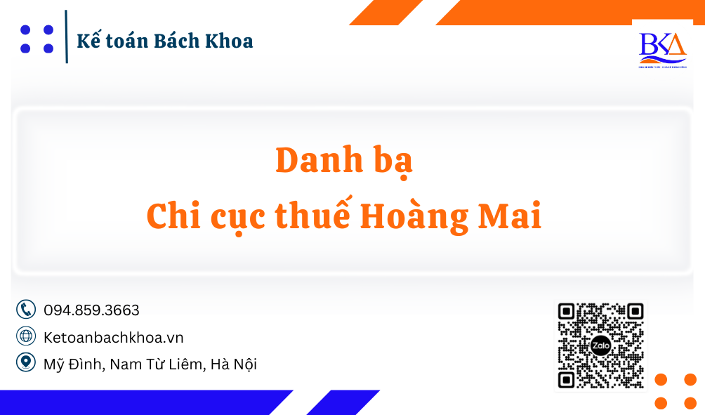 Danh bạ Chi cục thuế hoàng mai