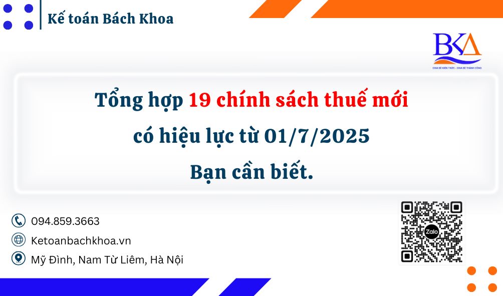 19 chính sách thuế mới có hiệu lực từ 01/7/2025: Cá nhân, hộ kinh doanh và doanh nghiệp cần biết