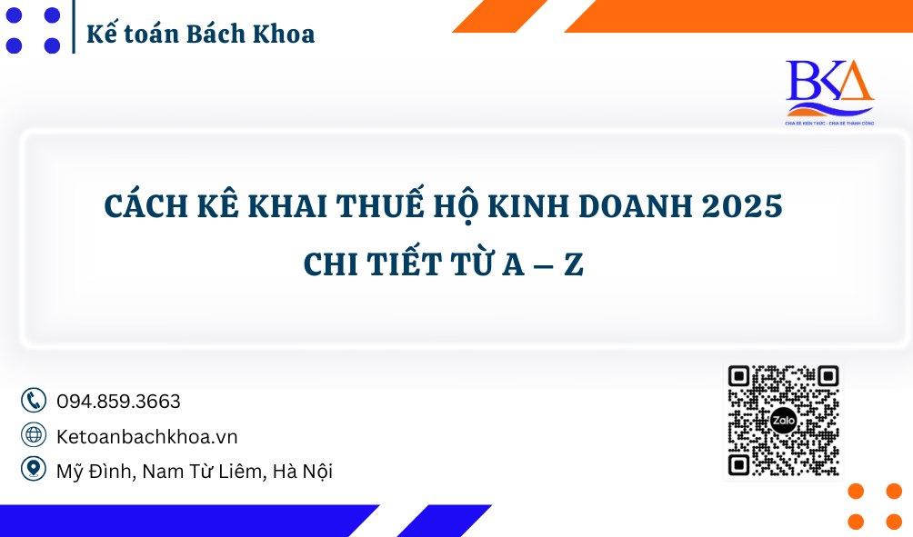 Cách kê khai thuế hộ kinh doanh 2025 chi tiết từ A – Z