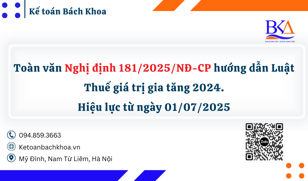 Toàn văn Nghị định 181/2025/NĐ-CP hướng dẫn Luật Thuế GTGT 2024 