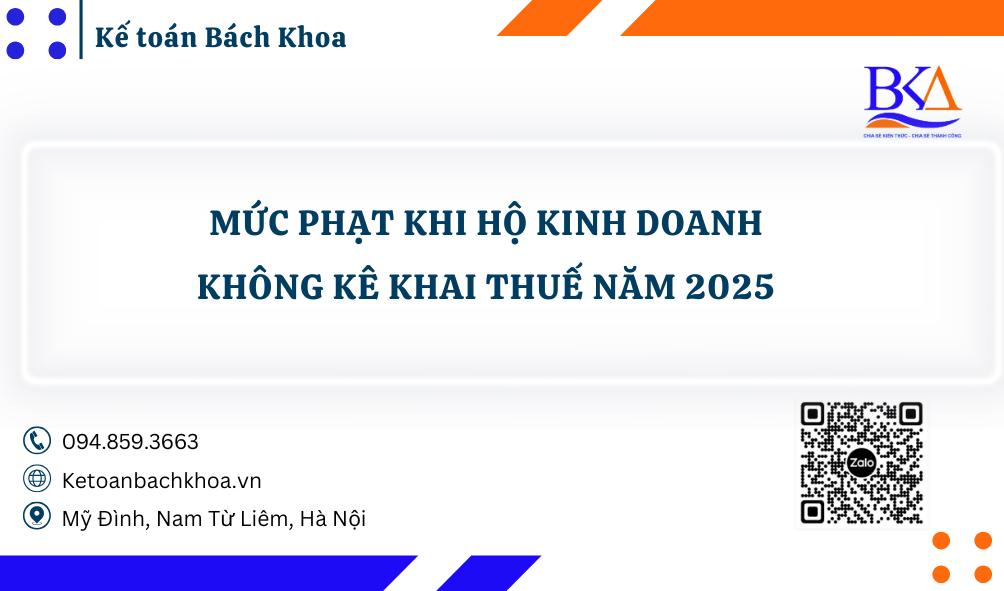 Mức phạt khi hộ kinh doanh không kê khai thuế năm 2025