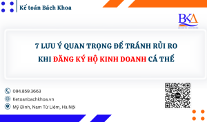 7 lưu ý quan trọng để tránh rủi ro khi đăng ký hộ kinh doanh cá thể
