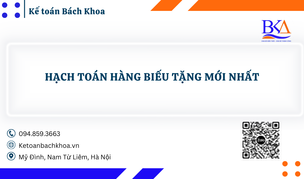 Hạch toán hàng biếu tặng mới nhất