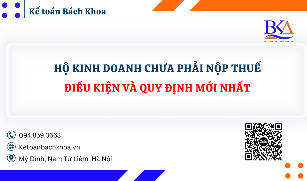 Hộ kinh doanh chưa phải nộp thuế Điều kiện và quy định mới nhất