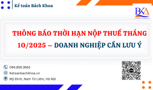 THÔNG BÁO THỜI HẠN NỘP THUẾ THÁNG 10/2025