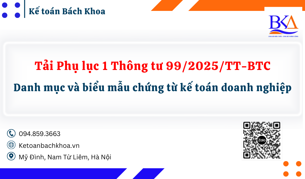 Danh mục và biểu mẫu chứng từ kế toán doanh nghiệp