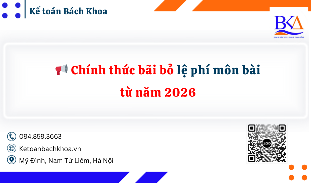 📢 Chính thức bãi bỏ lệ phí môn bài từ năm 2026