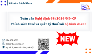 Nghị định 68/2026/NĐ-CP: Chính sách thuế và quản lý thuế với hộ kinh doanh