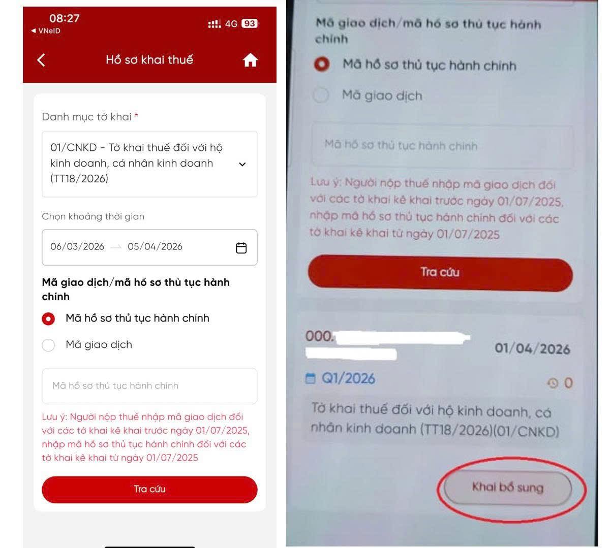 Cách xử lý hộ kinh doanh khai sai thuế Quý 1/2026 trên eTax Mobile (Hướng dẫn chi tiết)