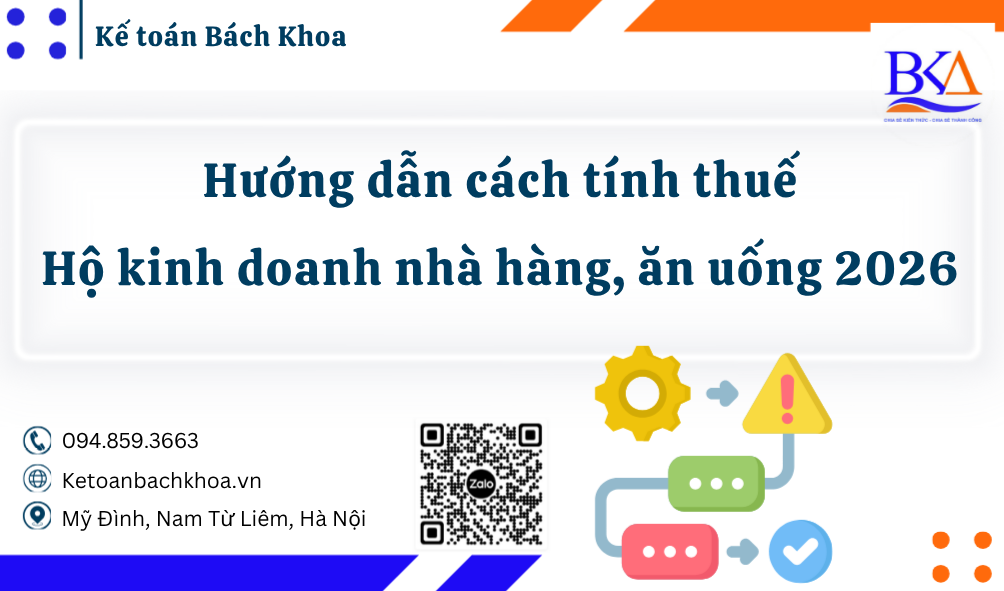 Hướng dẫn cách tính thuế hộ kinh doanh nhà hàng, ăn uống 2026. 