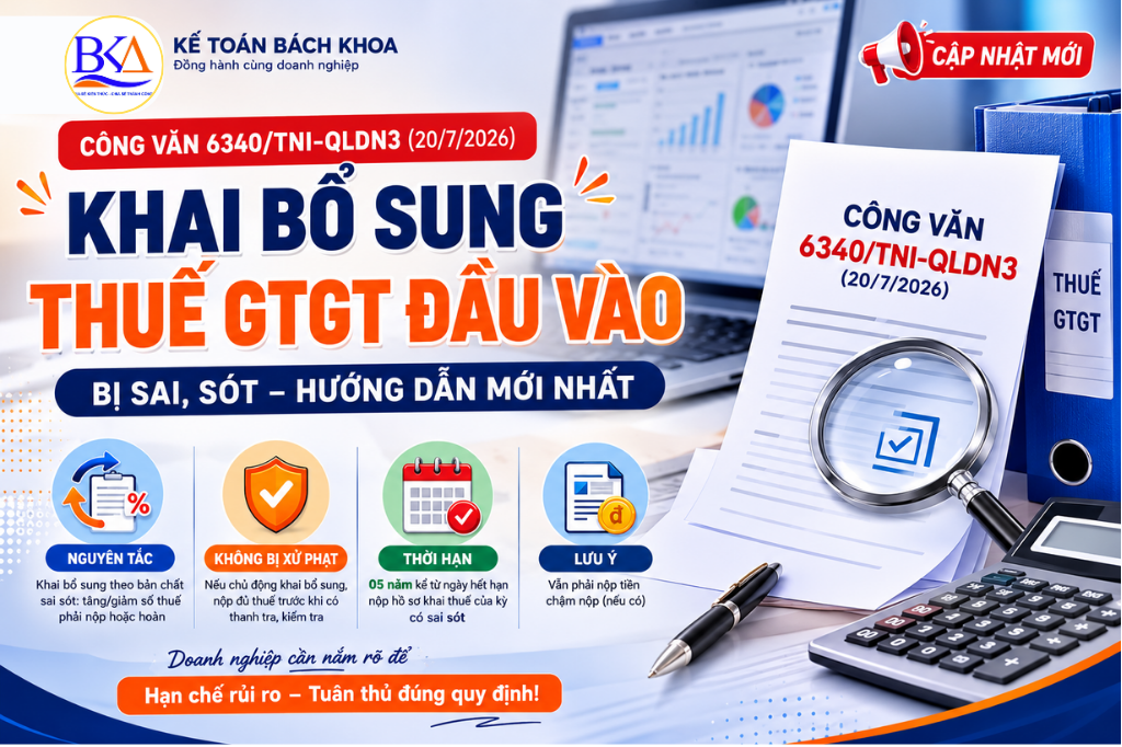 Công văn 6340/TNI-QLDN3: Hướng dẫn khai bổ sung thuế GTGT đầu vào bị sai, sót