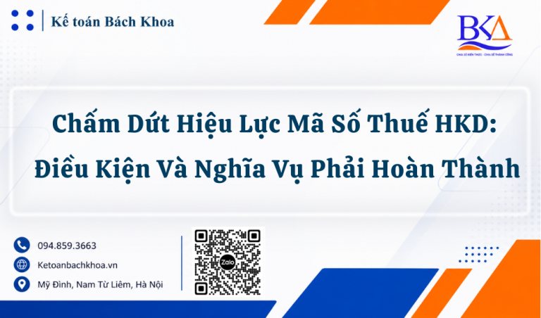 Chấm Dứt Hiệu Lực Mã Số Thuế Hộ Kinh Doanh Điều Kiện Và Nghĩa Vụ Phải Hoàn Thành Theo Thông Tư 902026TT-BTC