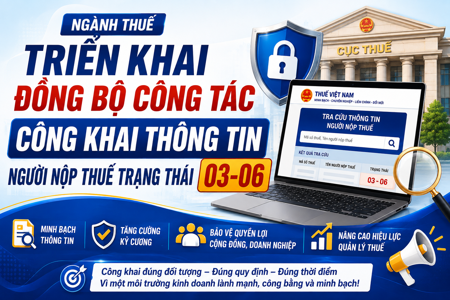 Ngành Thuế Triển Khai Đồng Bộ Công Tác Công Khai Thông Tin Người Nộp Thuế Trạng Thái 03-06