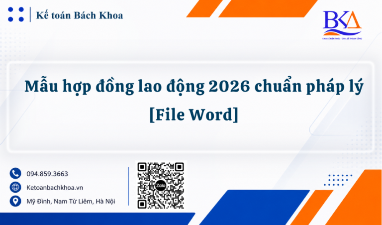 Mẫu hợp đồng lao động 2026 chuẩn pháp lý